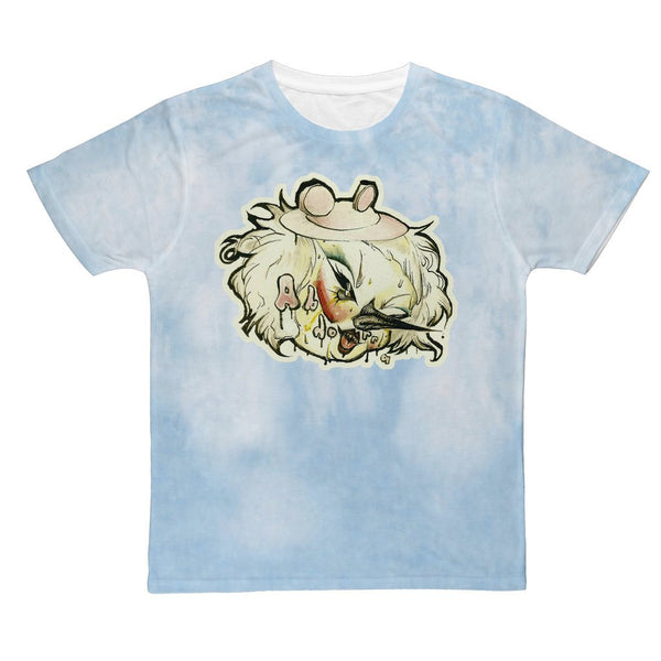 ABHORA "ILLUSTRATED" BLUE CLOUD DYE ALL OVER PRINT T-SHIRT