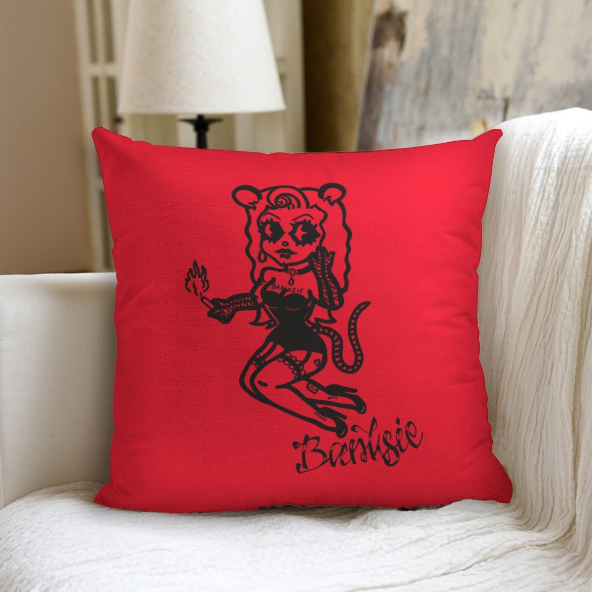 Banksie Rat Queen Logo Throw Pillow dragqueenmerch