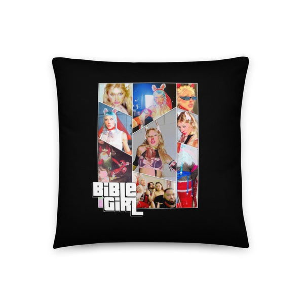 BibleGirl - GTA Collage Throw Pillow - dragqueenmerch