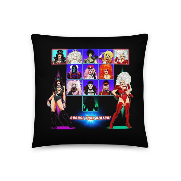 Biqtch Puddin - Choose your Biqtch Throw Pillow - dragqueenmerch