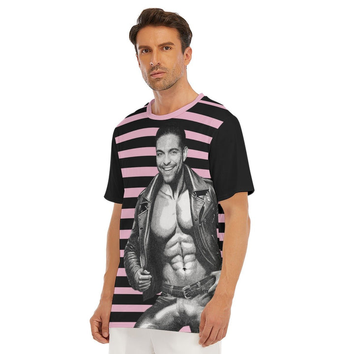 Bruno (Pit Crew) - Leather Daddy Tee (Pink) - dragqueenmerch