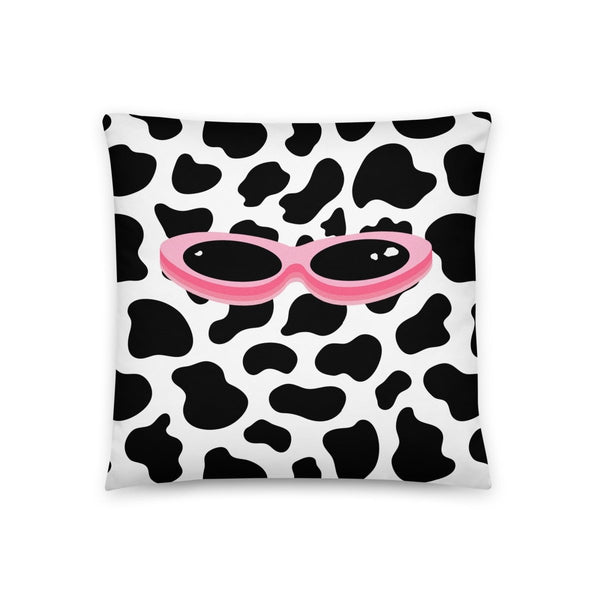 Juno Birch - Cow Print Throw Pillow - dragqueenmerch