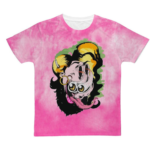 QUEEF LATINA "EYEZ ON ME" PINK ALL OVER PRINT T-SHIRT