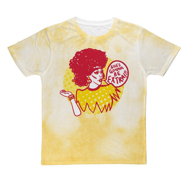 THORGY THOR "BE EXTRA" GOLD CLOUD DYE ALL OVER PRINT T-SHIRT