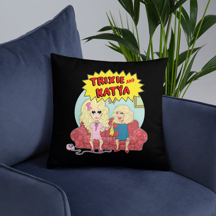 Trixie and Katya - Couch Throw Pillow - dragqueenmerch