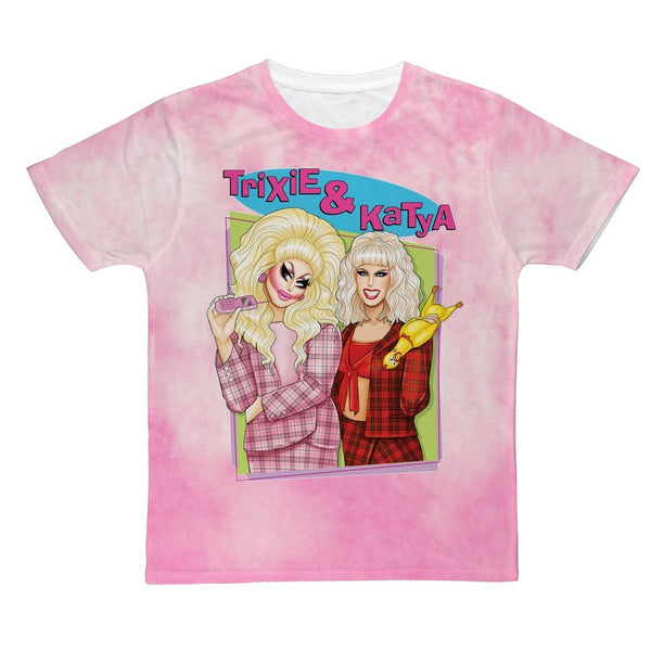 TRIXIE AND KATYA - "CLUELESS" CLOUD DYE ALL OVER PRINT T-SHIRT