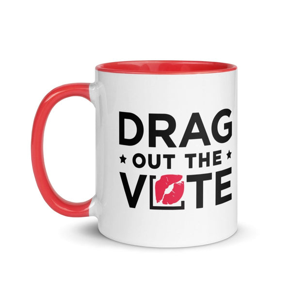 Drag Out the Vote - Classic Logo Mug with Color Inside - dragqueenmerch