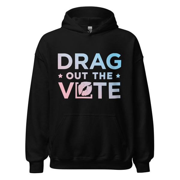 Drag Out the Vote - Trans Logo Hoodie - dragqueenmerch