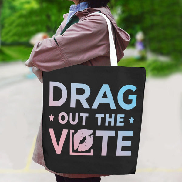 Drag Out the Vote - Trans Logo Jumbo Tote Bag - dragqueenmerch