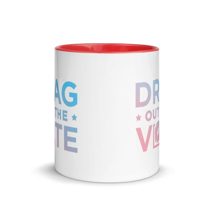Drag Out the Vote - Trans Logo Mug with Color Inside - dragqueenmerch