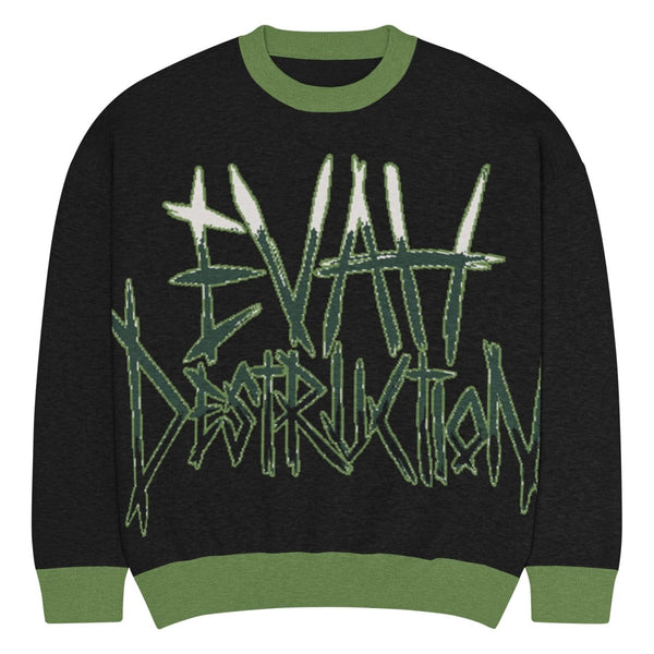 Evah Destruction - Titans 2 Name Logo Relaxed Fit Knitted Crew Neck Sweater - dragqueenmerch