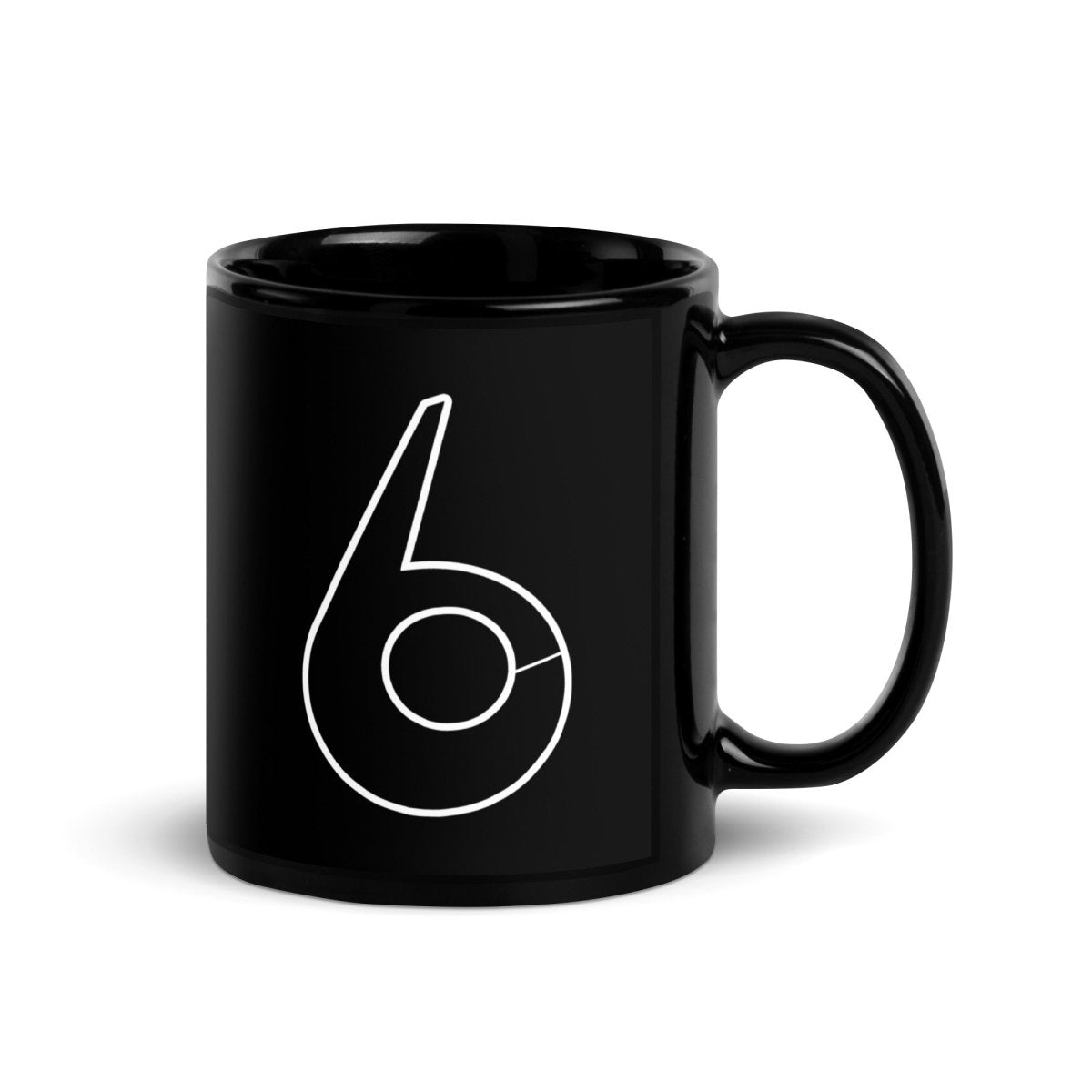 6 (@callher6) Number 6 Black Glossy Mug - dragqueenmerch