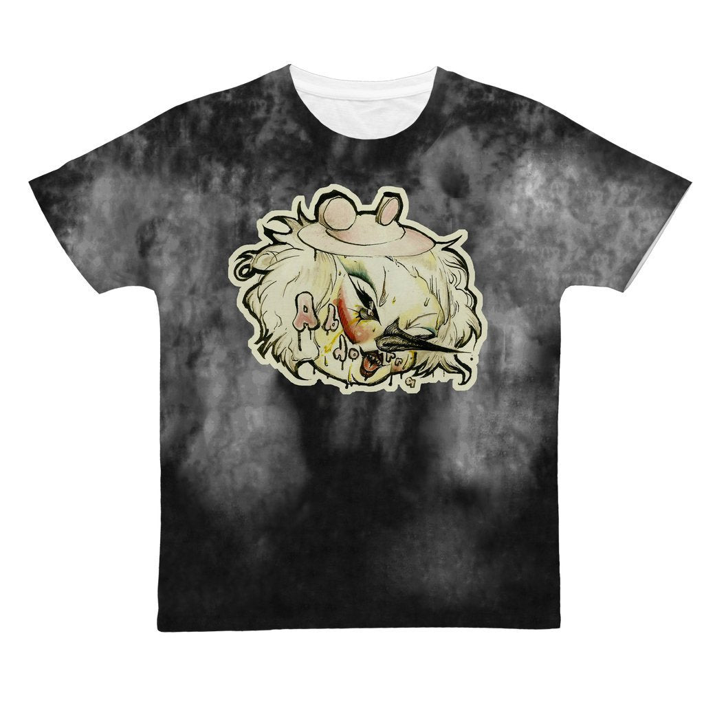 ABHORA "ILLUSTRATED" BLACK CLOUD DYE ALL OVER PRINT T-SHIRT