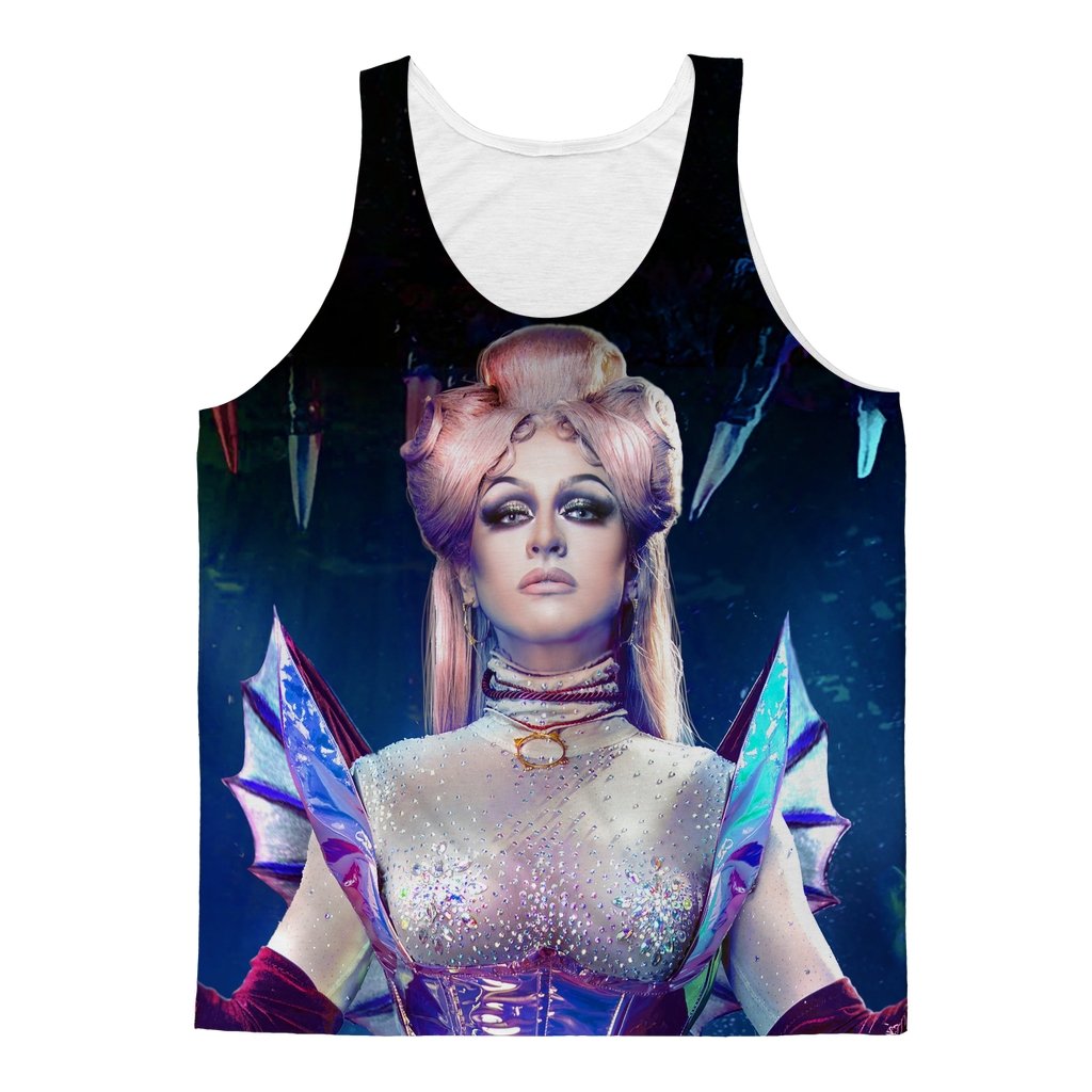 ADRIANA EVIL MERMAID ALL OVER PRINT TANK TOP - dragqueenmerch