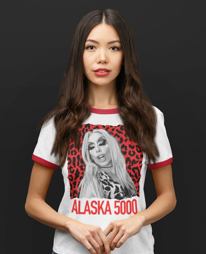 Alaska 5000 - Leopard Rouge Ringer T-Shirt - dragqueenmerch