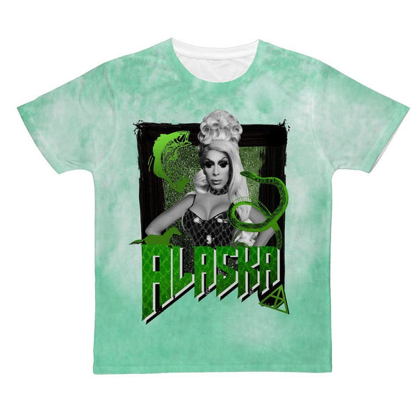 ALASKA "SNAKES" JADE CLOUD DYE ALL OVER PRINT T-SHIRT