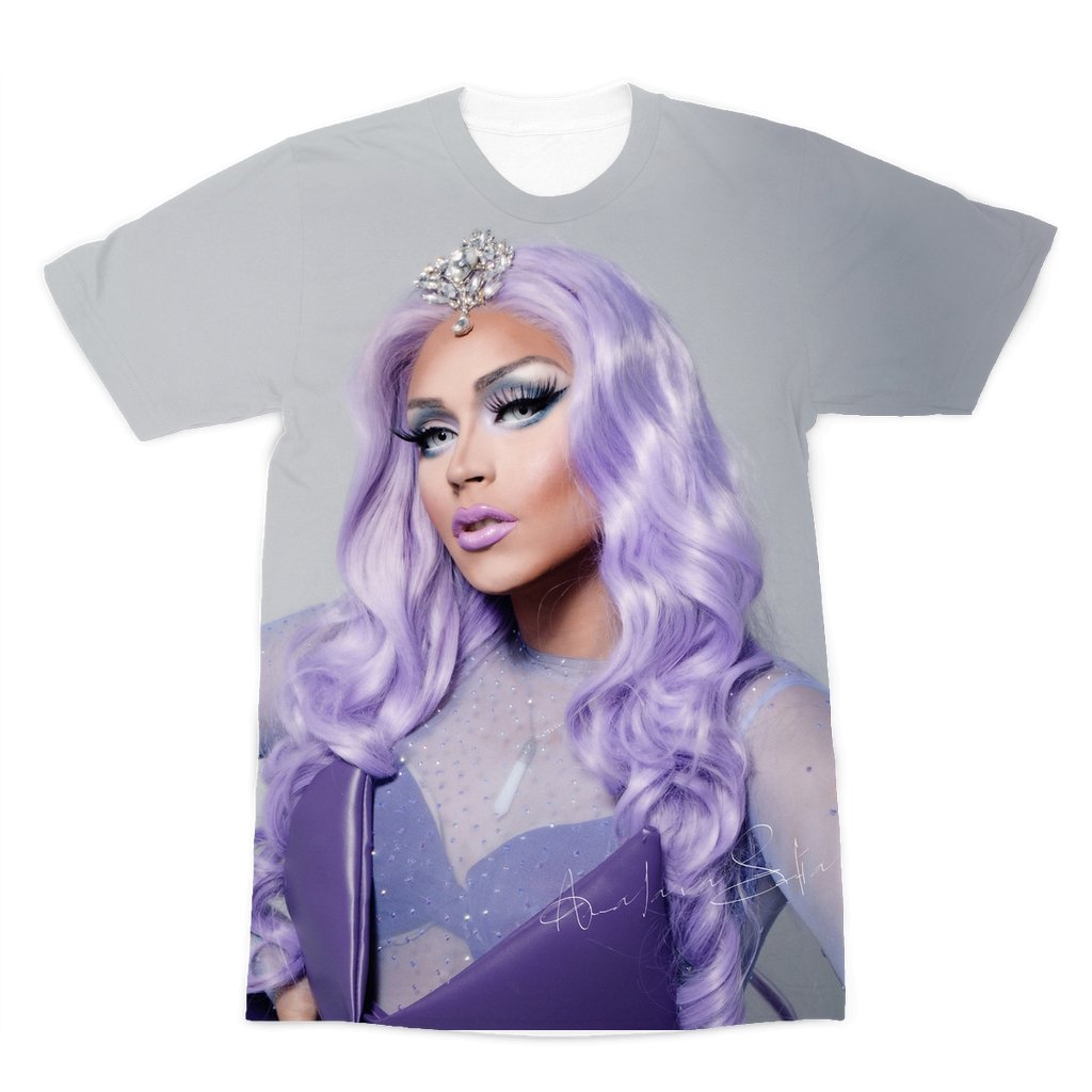 Amalara Sofia - Purple All Over Print T-Shirt - dragqueenmerch