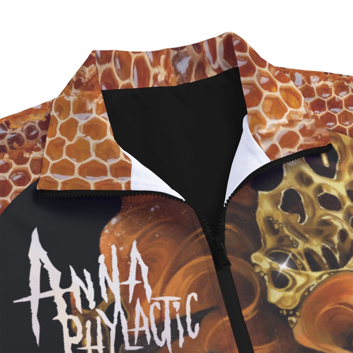 Anna Phylactic - Honeycomb All-Over Print Stand Collar Jacket - dragqueenmerch