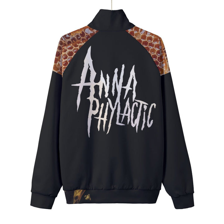 Anna Phylactic - Honeycomb All-Over Print Stand Collar Jacket - dragqueenmerch