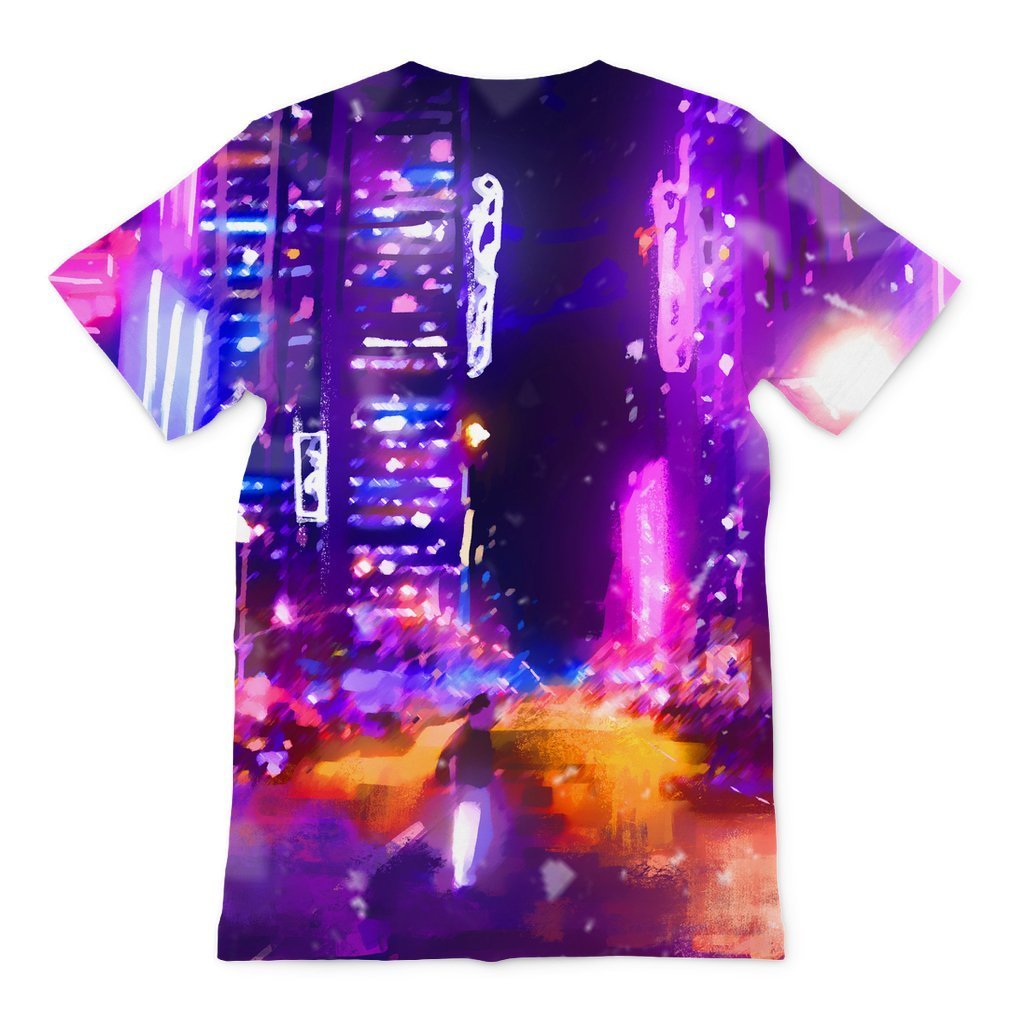 ARIEL VERSACE "CITY LIGHTS" ALL OVER PRINT T-SHIRT