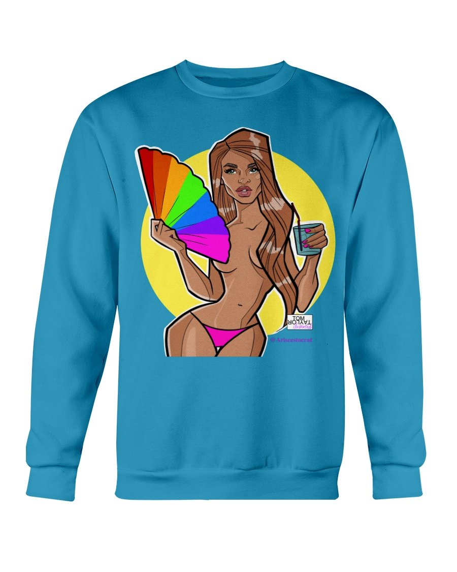 ARISCE WANZER "TOM TAYLOR RAINBOW" CREW NECK SWEATSHIRT