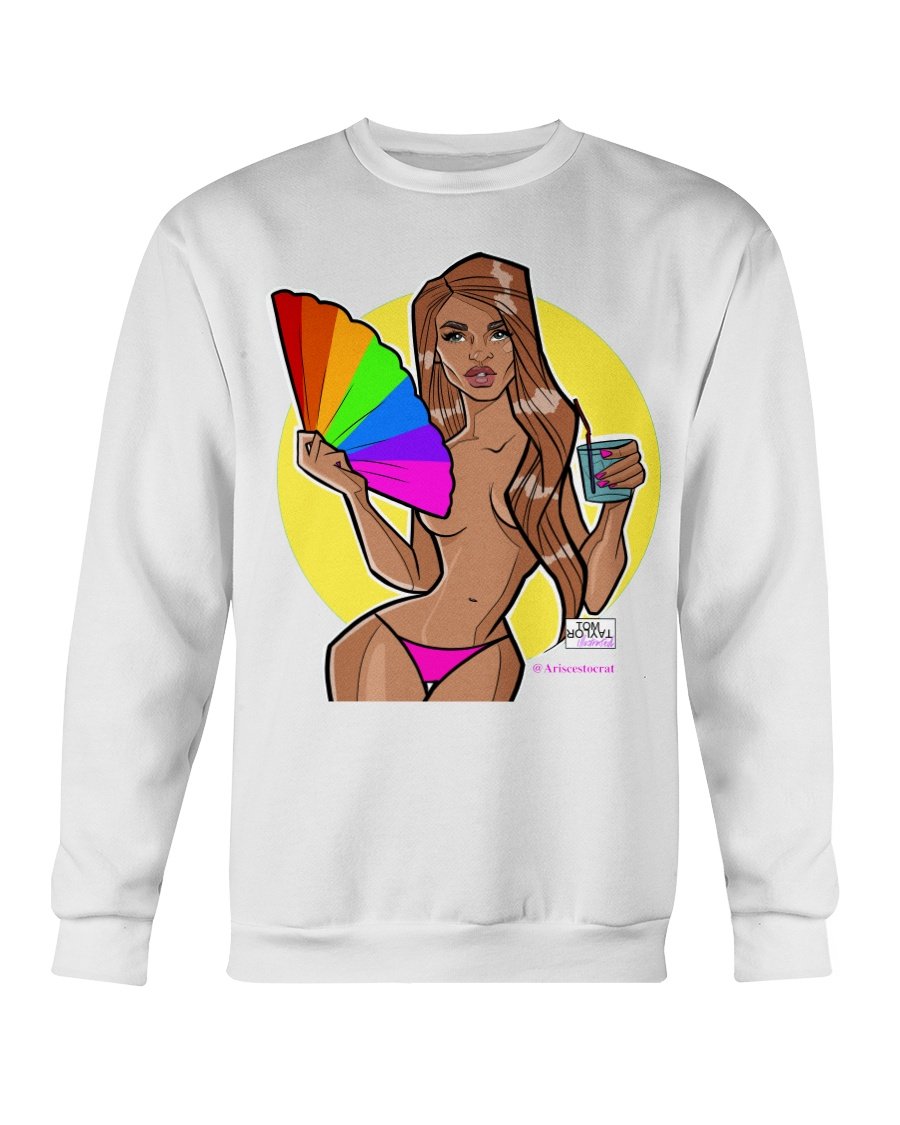 ARISCE WANZER "TOM TAYLOR RAINBOW" CREW NECK SWEATSHIRT