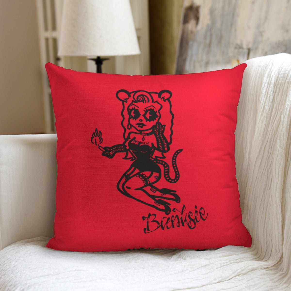 Banksie - Rat Queen Logo Pillow with Inserts - dragqueenmerch