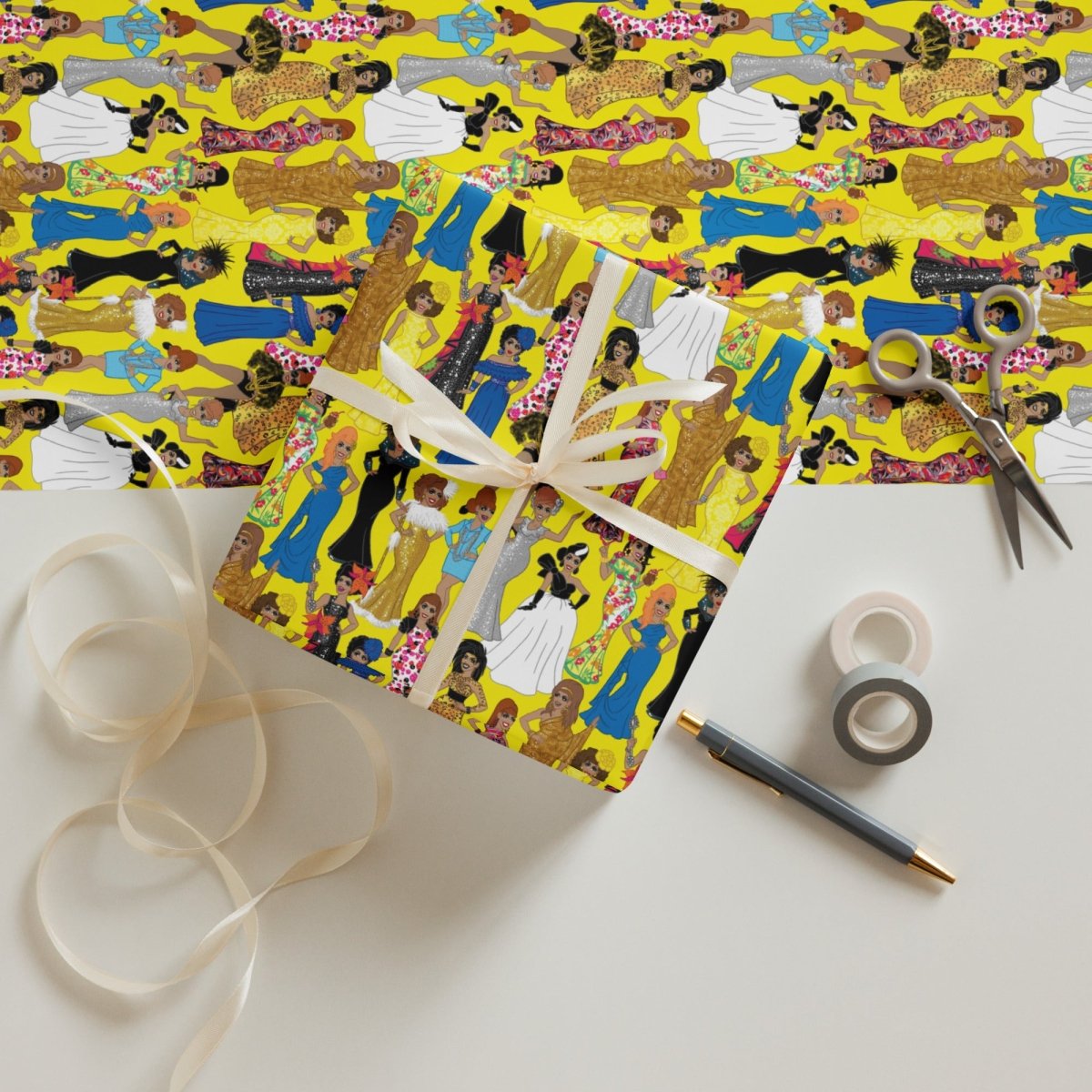 Bianca Del Rio - Collage Wrapping paper sheets - dragqueenmerch