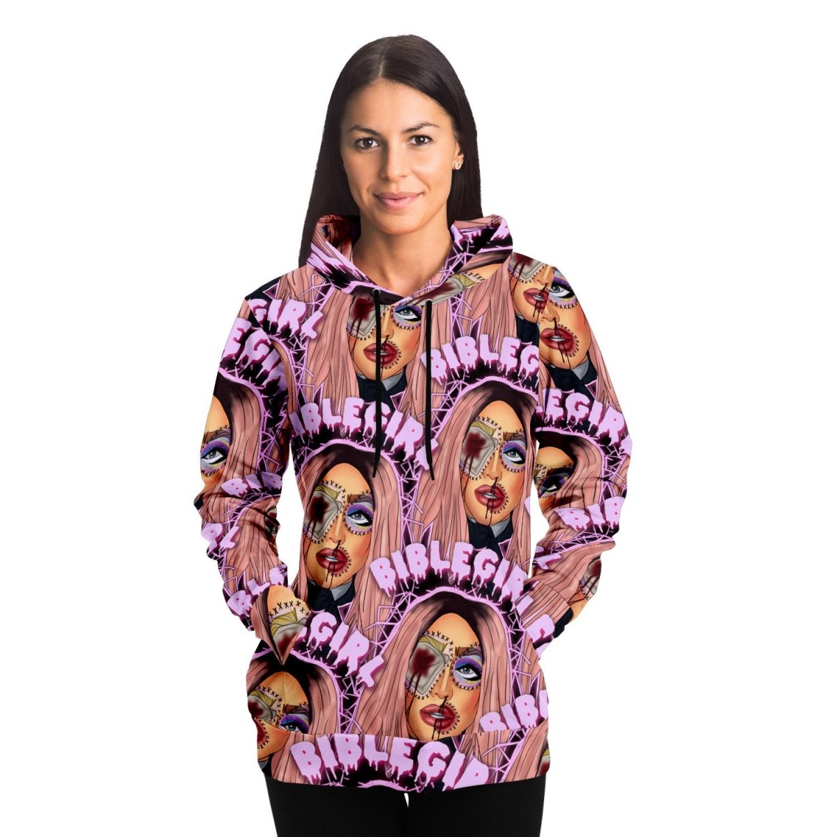 BibleGirl Eyebola All Over Print Hoodie - dragqueenmerch