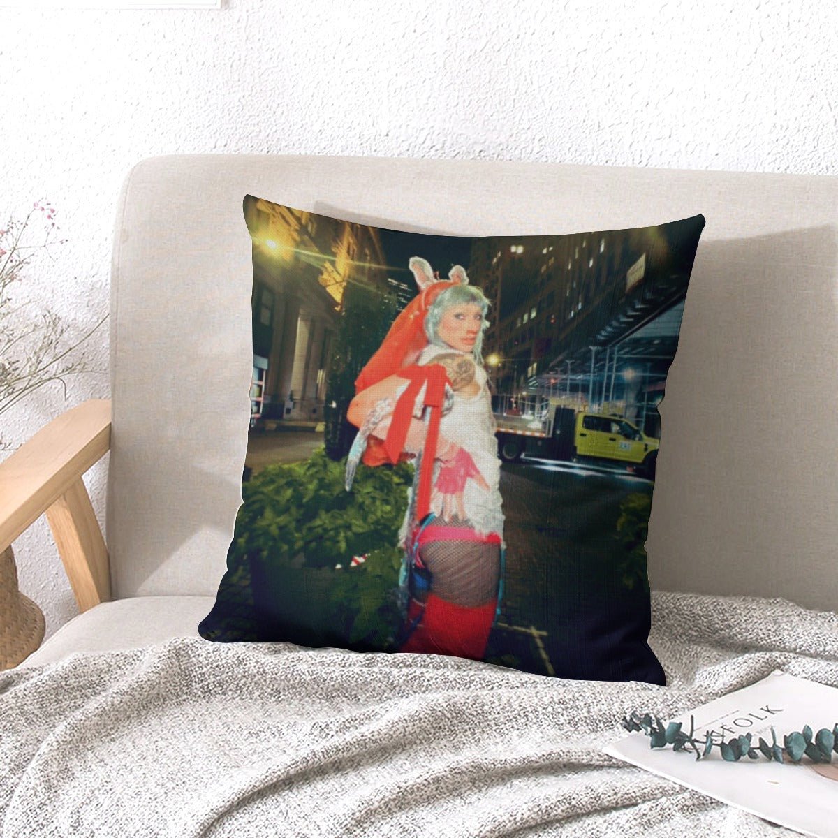 BibleGirl - Silly Rabbit Throw Pillow - dragqueenmerch