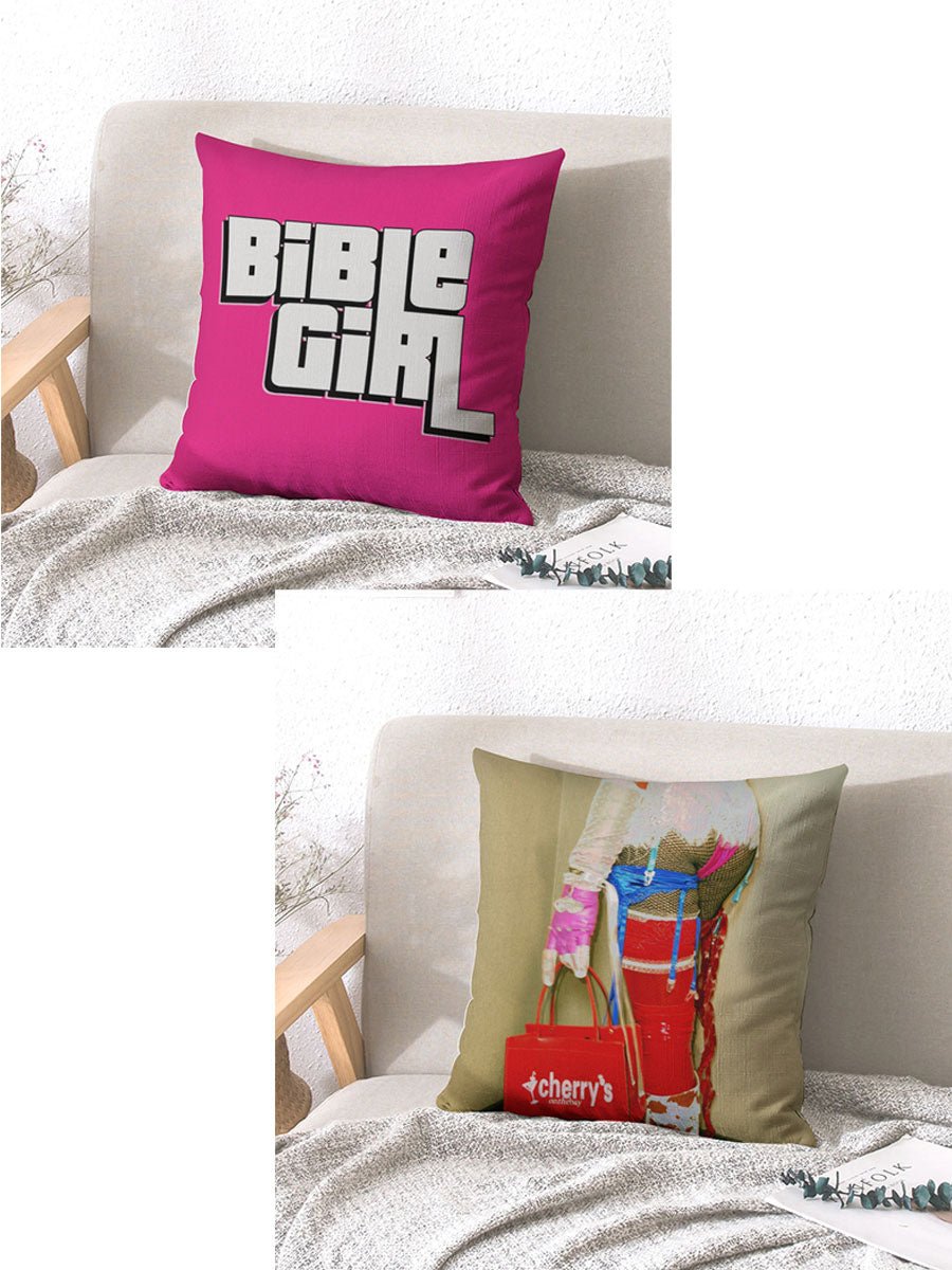 BibleGirl - Ultraviolent Throw Pillow - dragqueenmerch