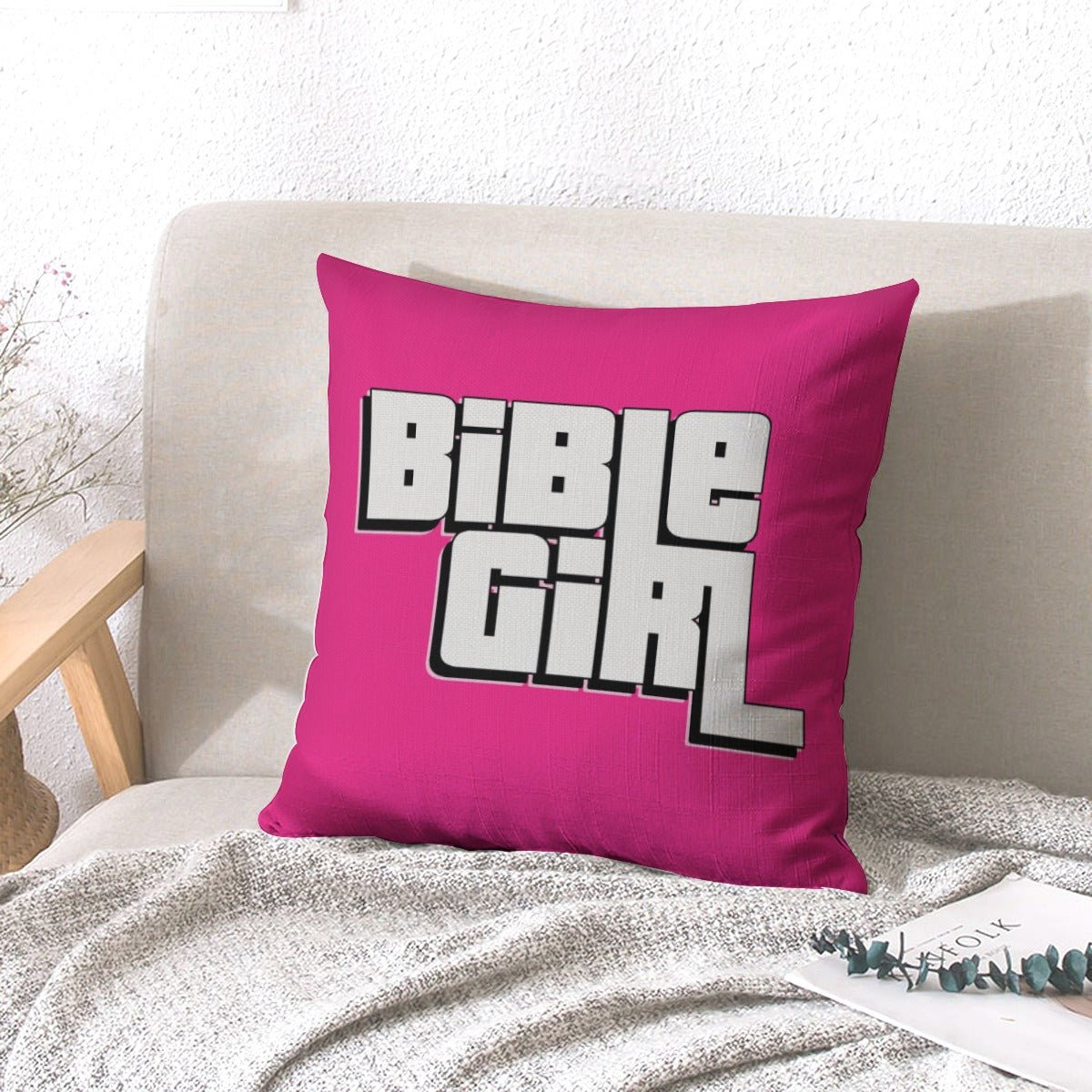 BibleGirl - Ultraviolent Throw Pillow - dragqueenmerch