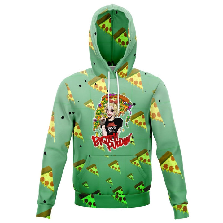 BIQTCH PUDDIN "PIZZA SLUT" ALL OVER PRINT HOODIE - dragqueenmerch
