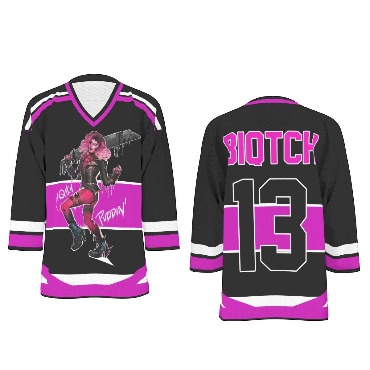 Biqtch Puddin Warrior Hockey Jersey dragqueenmerch