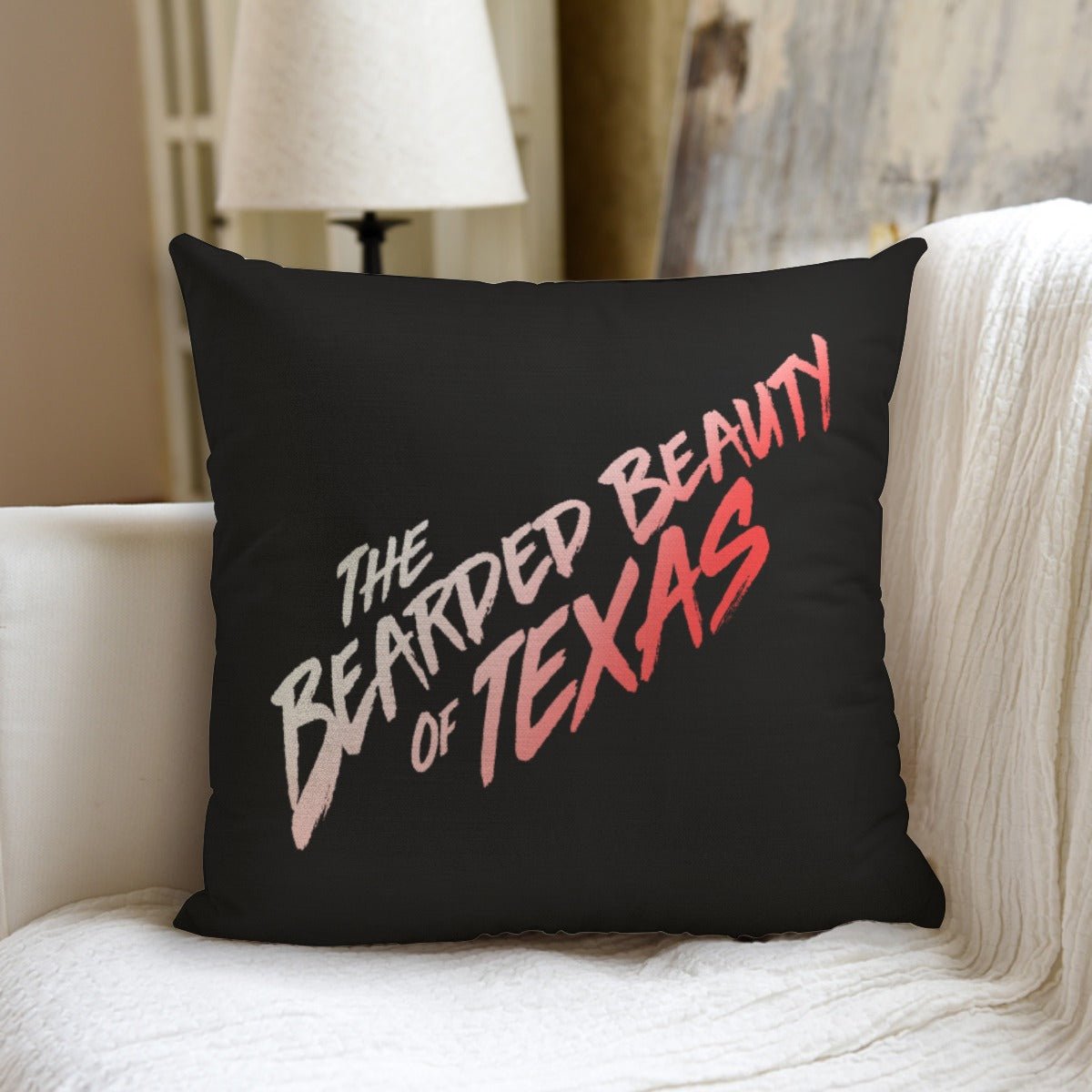 Blackberri - Bearded Beauty of Texas Throw Pillow - dragqueenmerch