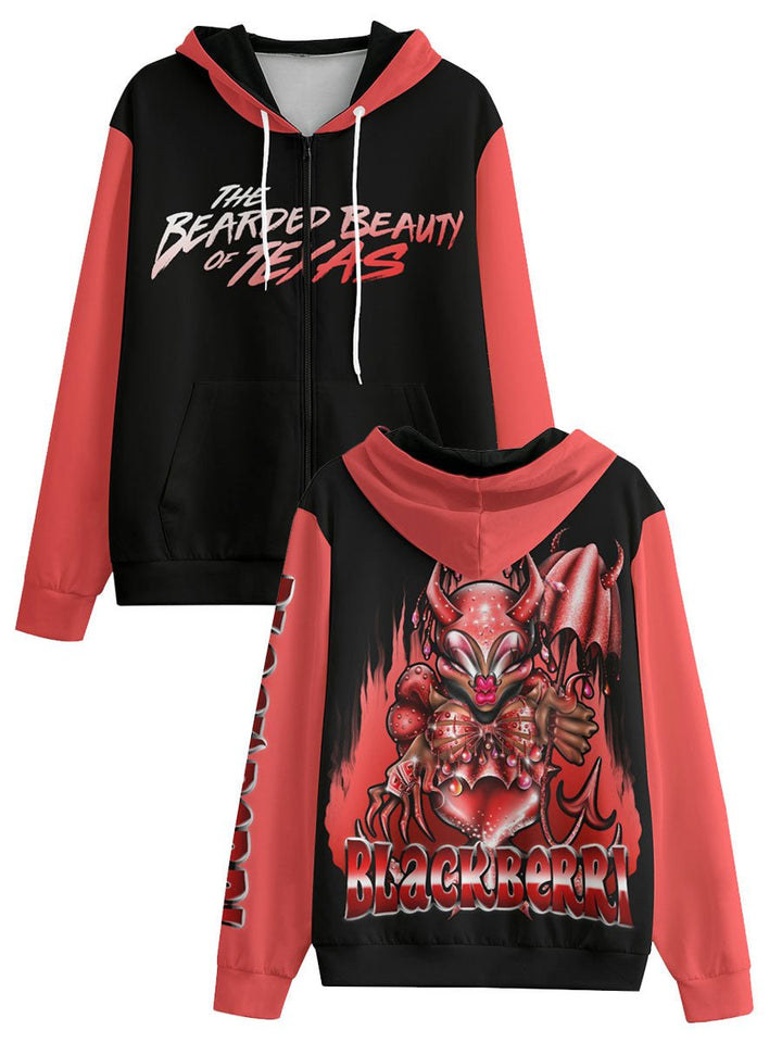 Blackberri - Bearded Beauty Unisex Zip Hoodie - dragqueenmerch