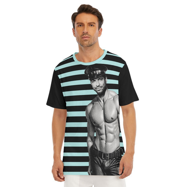 Bruno (Pit Crew) - Leather Daddy Tee (Blue) - dragqueenmerch