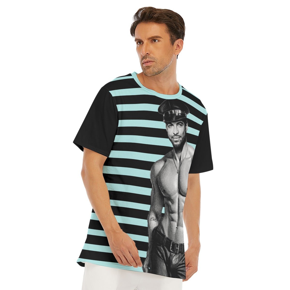 Bruno (Pit Crew) - Leather Daddy Tee (Blue) - dragqueenmerch