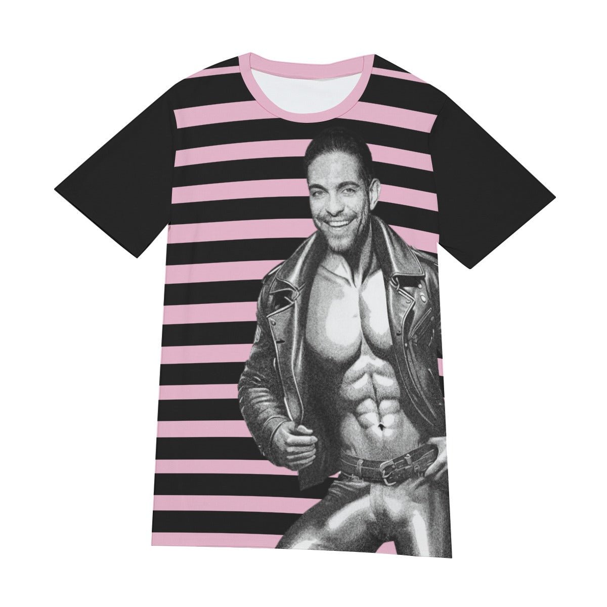 Bruno (Pit Crew) - Leather Daddy Tee (Pink) - dragqueenmerch
