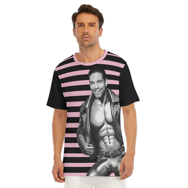 Bruno (Pit Crew) - Leather Daddy Tee (Pink) - dragqueenmerch