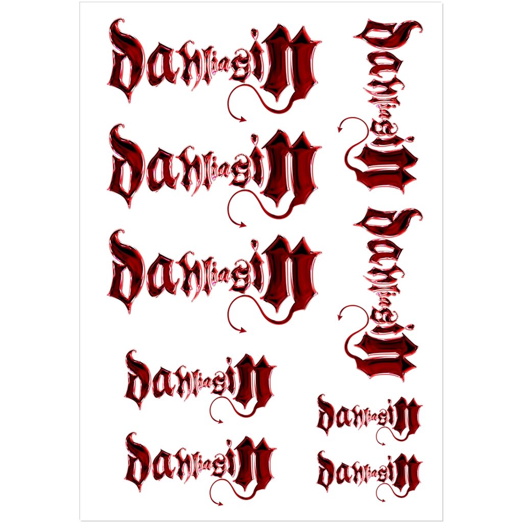 DAHLIA SIN - LOGO STICKER SHEET (ON WHITE) - dragqueenmerch