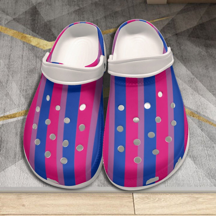 DQM - Bisexual Flag Unisex Clog Sandals - dragqueenmerch