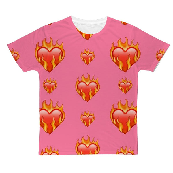 DQM "FLAMIN' HEART" EMOJI COLLECTION ALL OVER PRINT T-SHIRT
