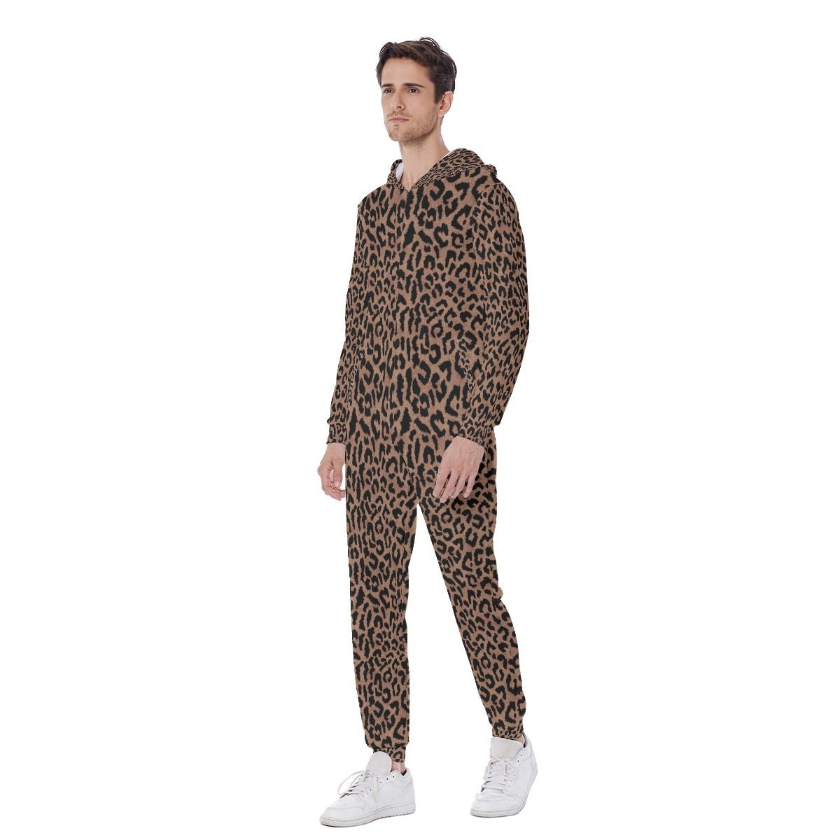 DQM - Leopard Pattern Hooded Jumpsuit - dragqueenmerch