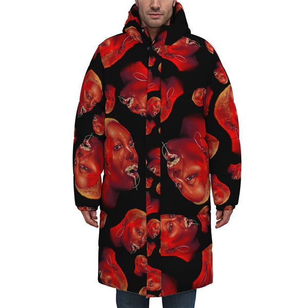 Fantasia Royale Gaga - Drool Meme All-Over Print Long Down Jacket - dragqueenmerch