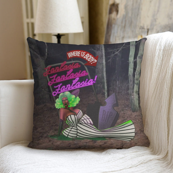 Fantasia Royale Gaga - Where Is The Body Throw Pillow with Insert - dragqueenmerch