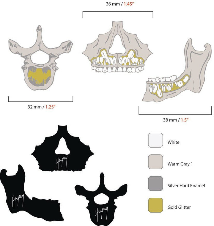 HUNGRY "KNOCHEN" 3 PIECE ENAMEL PIN SET - dragqueenmerch
