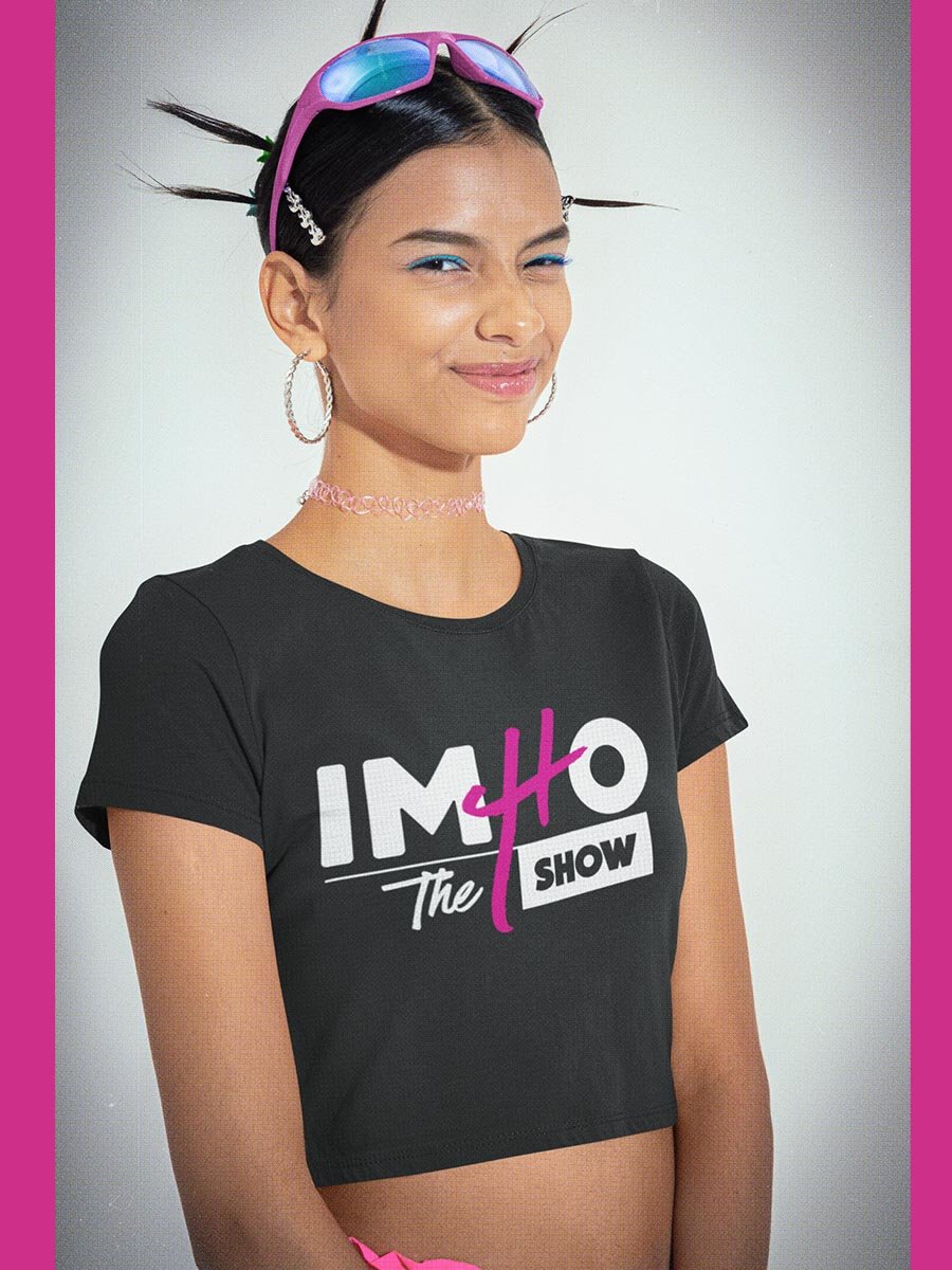 IMHO - Logo Cropped Raw Edge T-Shirt - dragqueenmerch