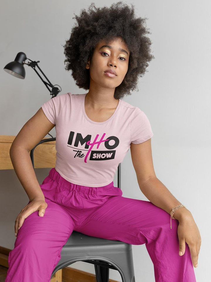 IMHO - Logo Cropped Raw Edge T-Shirt - dragqueenmerch