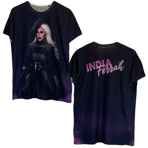 INDIA FERRAH "@LEOSHKI" ALL OVER PRINT T-SHIRT